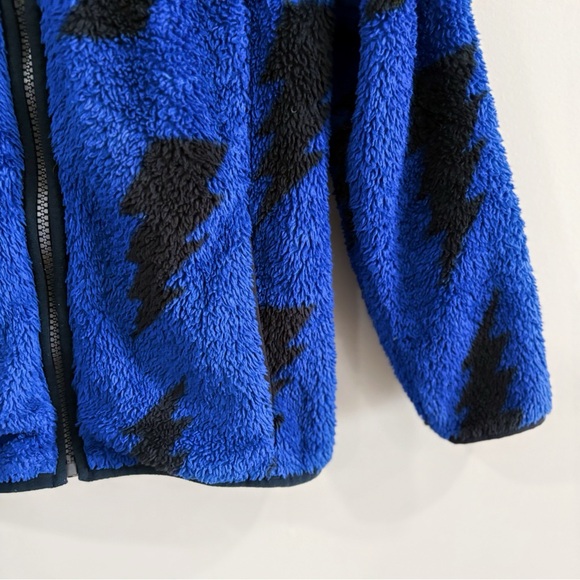 Hanna Andersson Kids Lightning Bolt Fleece Hoodie Blue Cozy Kidcore - Picture 2 of 6